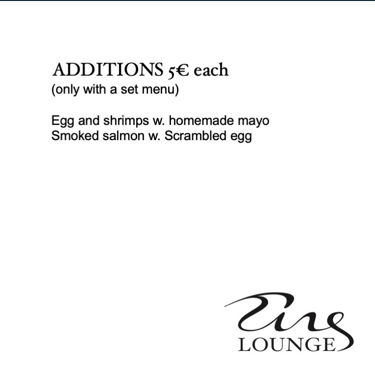 X-Mas Lunch at Tings Lounge, Additions English